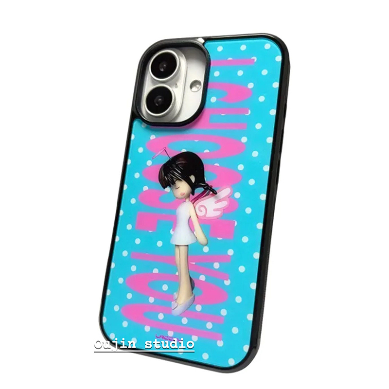 Phone Cases Girls - Korean Ins Polka Dots Angel Girl