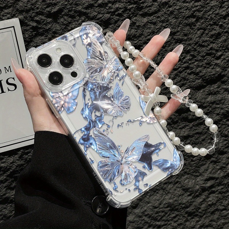 Blue Butterfly Transparent Pho - Phone Cases Best 评论和价格