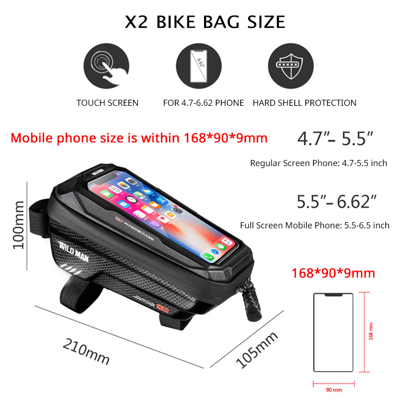 WILD MAN Bike Bag Front Cyclin - Phone Cases Youtube 评论和价格