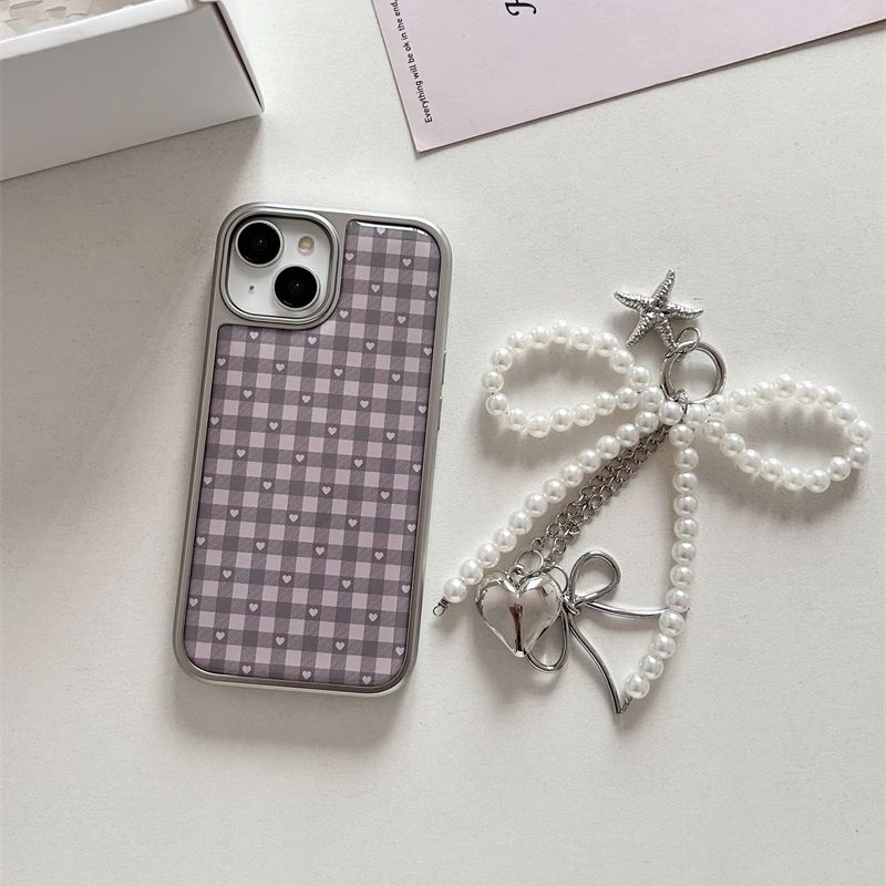 Pink Purple Heart-Shaped Check - Phone Cases Girls 评论和价格