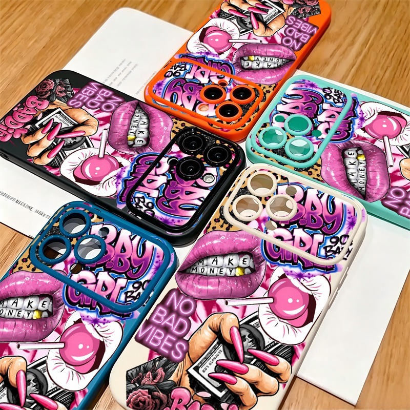 Hip Hop Pink Lips Baby Girl Gr - Phone Cases Girls 评论和价格