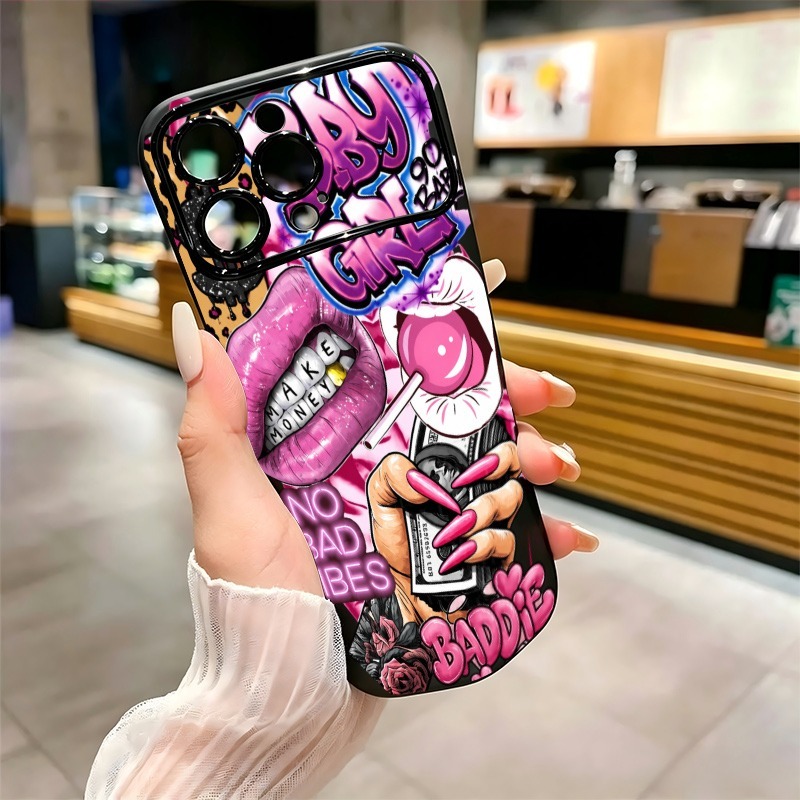Hip Hop Pink Lips Baby Girl Gr - Phone Cases Girls 评论和价格