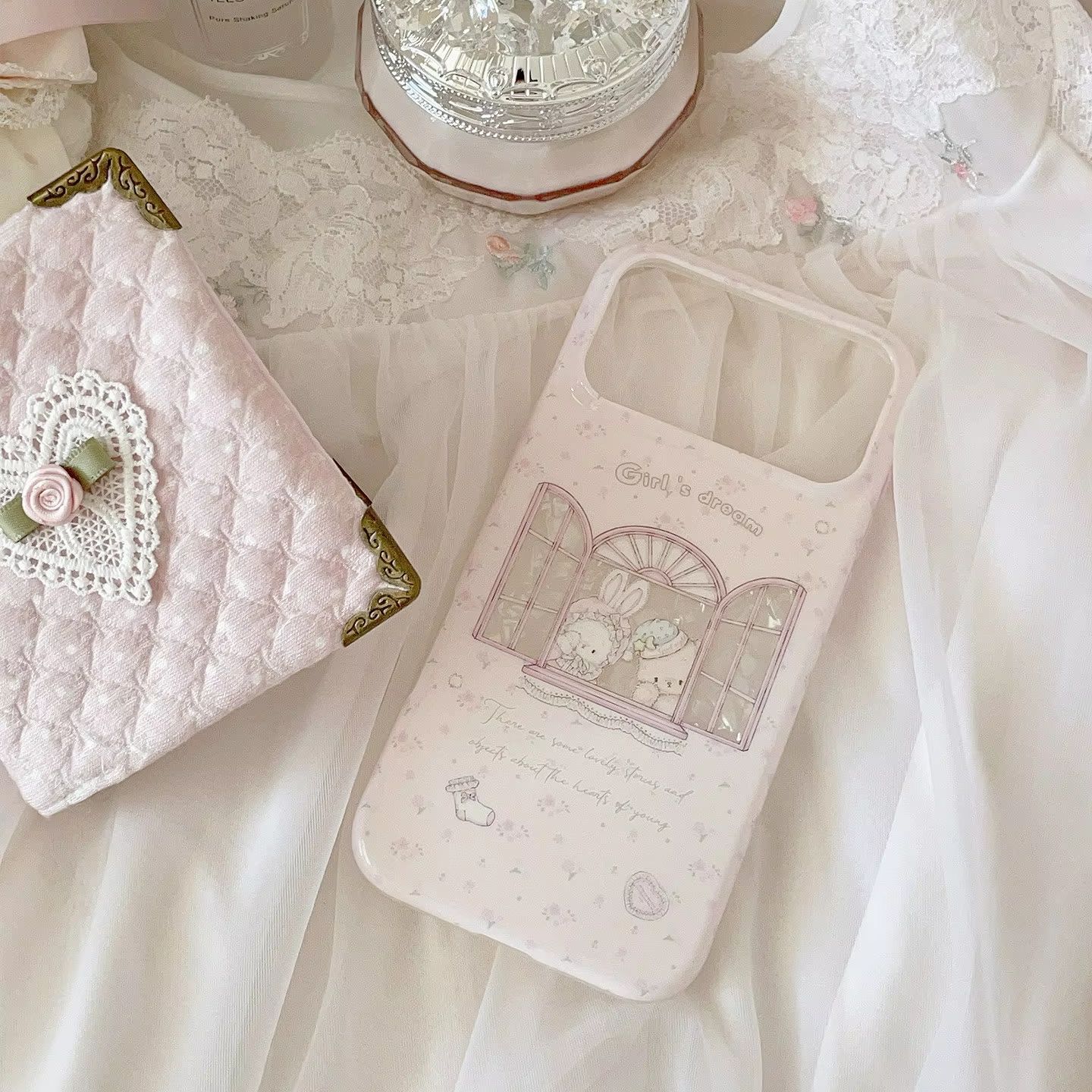 Kawaii Bunny Bear Floral Pink  - Phone Cases Girls 评论和价格