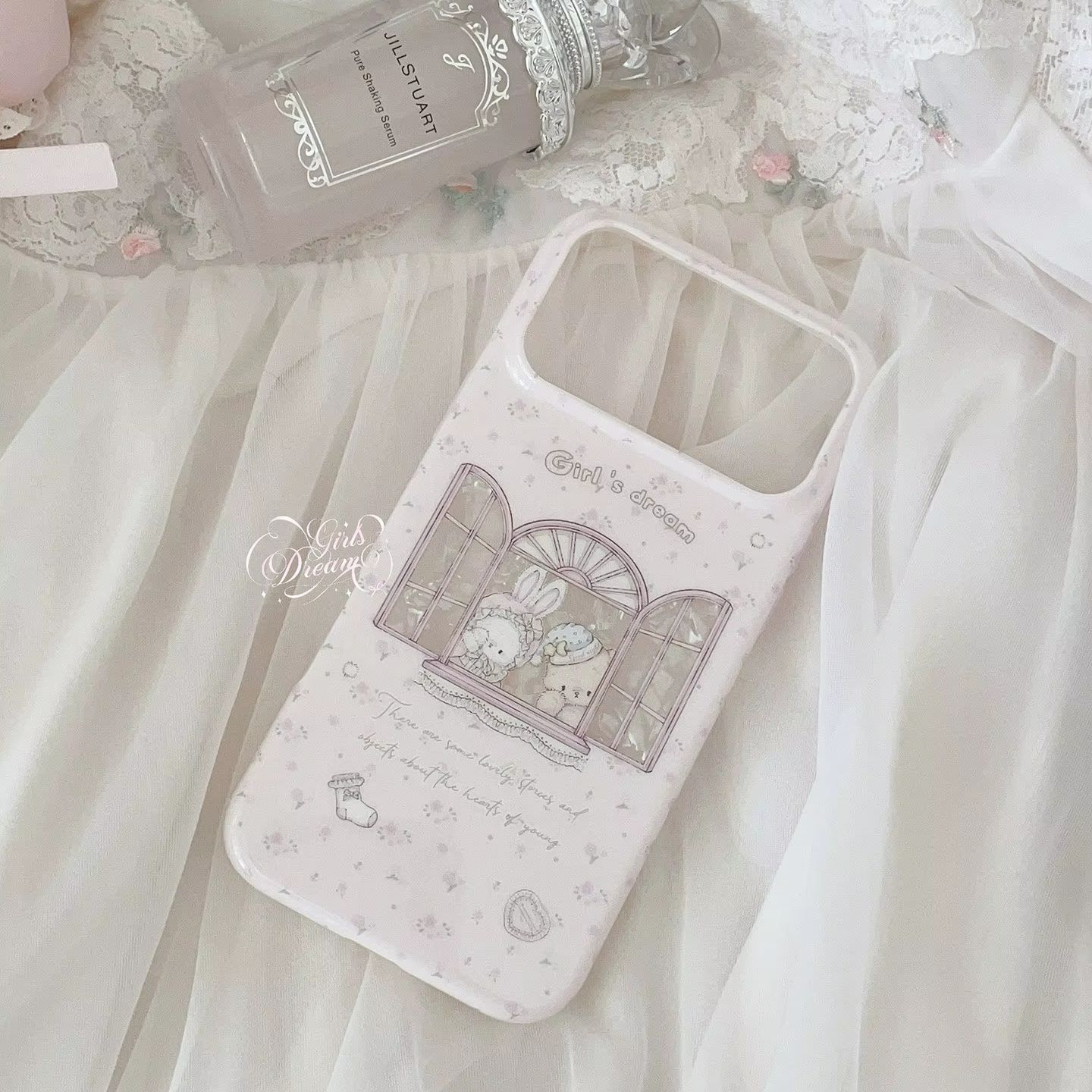 Kawaii Bunny Bear Floral Pink  - Phone Cases Girls 评论和价格