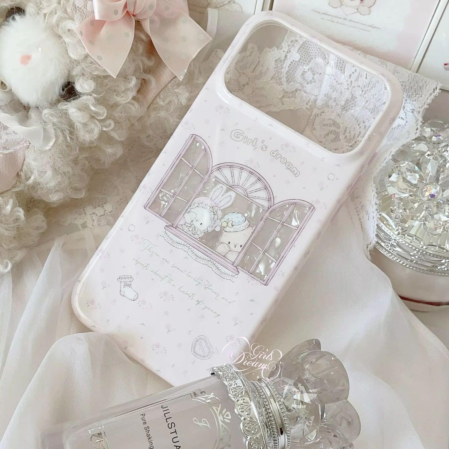 Kawaii Bunny Bear Floral Pink  - Phone Cases Girls 评论和价格