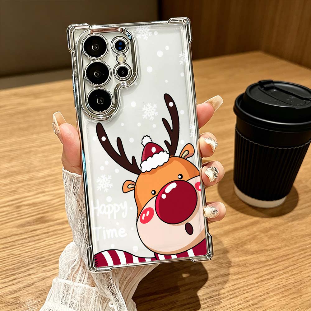 Cartoon Red Nose Deer Anti-Dro - Phone Cases Red Deer 评论和价格