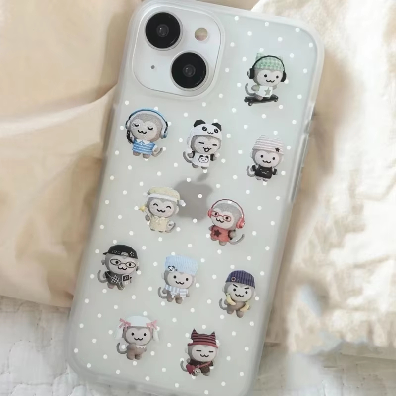Simple Kawaii Monkey White Pol - Phone Cases Kawaii 评论和价格