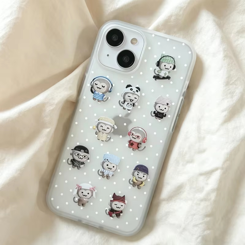 Simple Kawaii Monkey White Pol - Phone Cases Kawaii 评论和价格