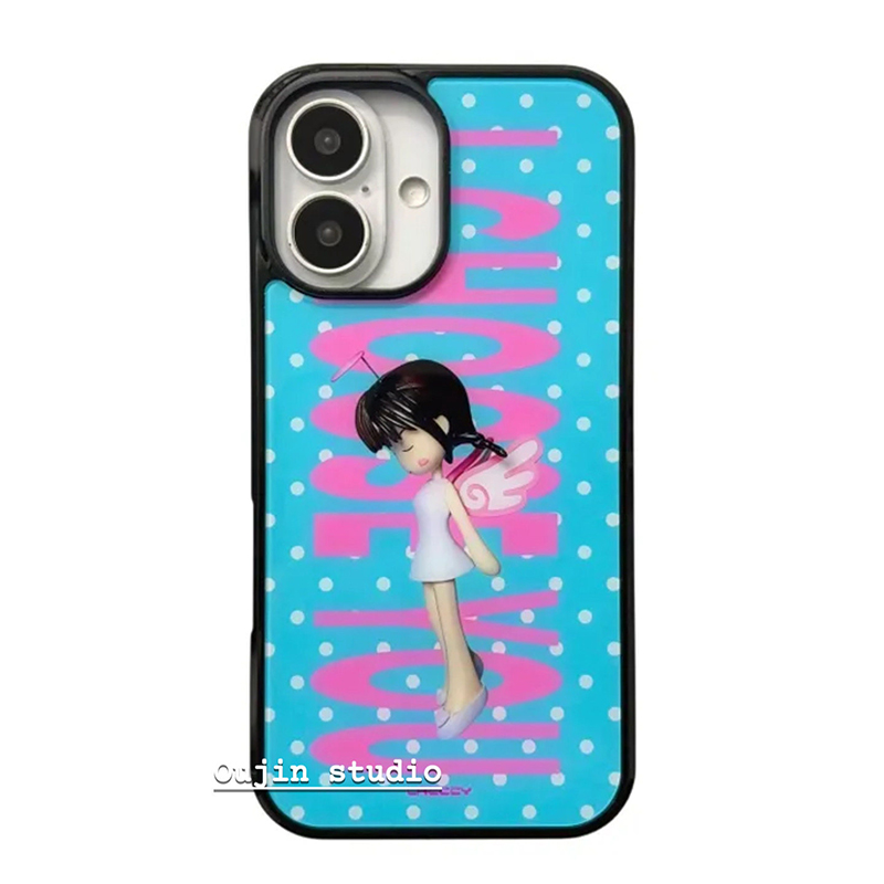 Korean Ins Polka Dots Angel Gi - Phone Cases Girls 评论和价格
