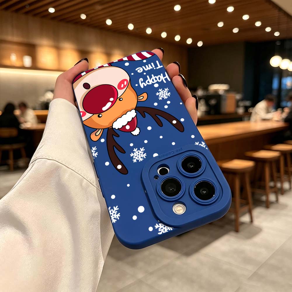 Cartoon Red Nose Deer Phone Ca - Phone Cases Red Deer 评论和价格