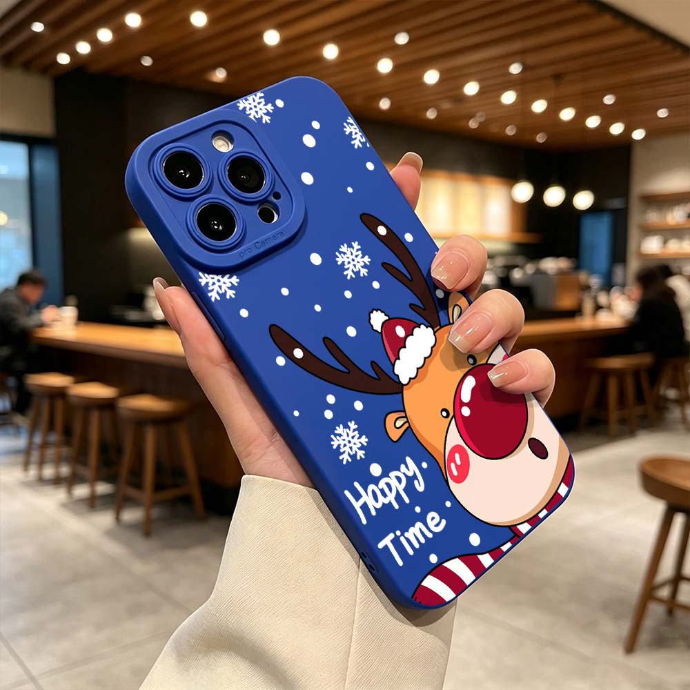 Cartoon Red Nose Deer Phone Ca - Phone Cases Red Deer 评论和价格
