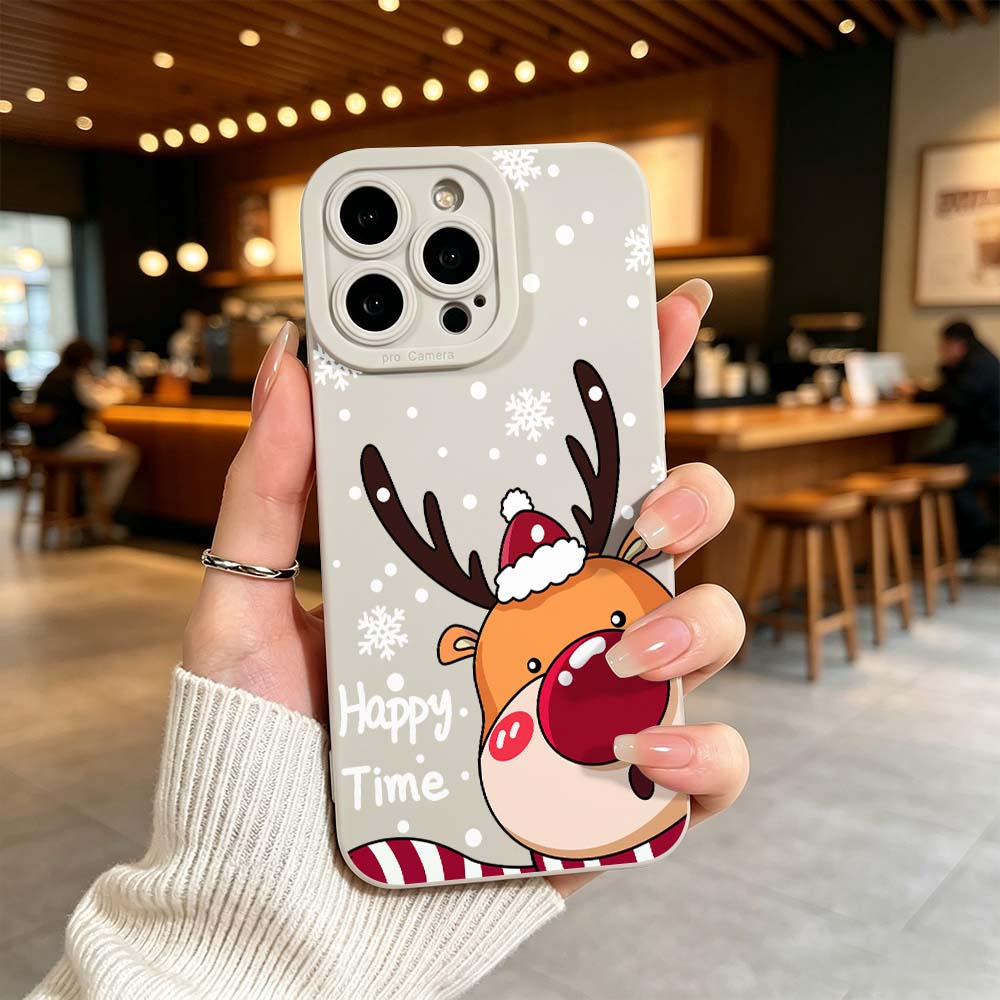 Cartoon Red Nose Deer Phone Ca - Phone Cases Red Deer 评论和价格