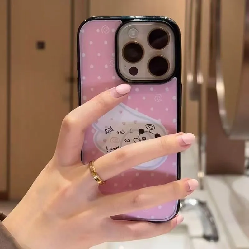 Polka Dot Cute Line Bear Kawai - Phone Cases Kawaii 评论和价格