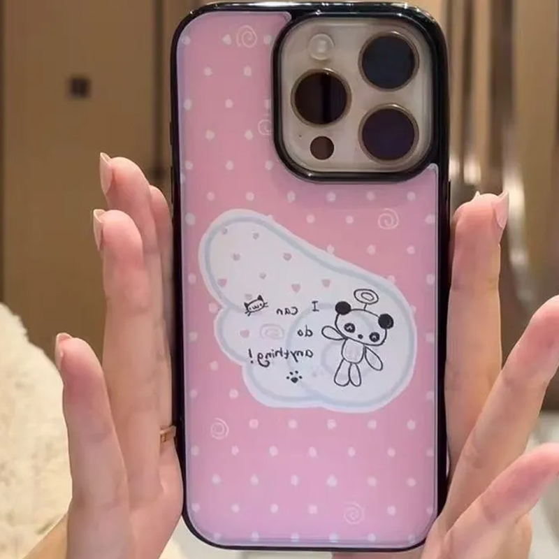 Polka Dot Cute Line Bear Kawai - Phone Cases Kawaii 评论和价格