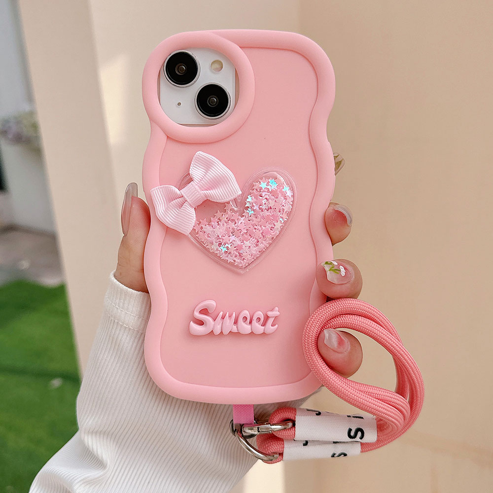 Love Heart Bow Wavy Soft Phone - Phone Cases Nyc 评论和价格