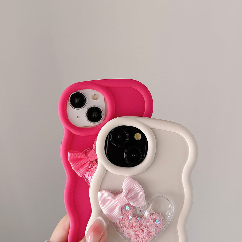 Love Heart Bow Wavy Soft Phone - Phone Cases Nyc 评论和价格